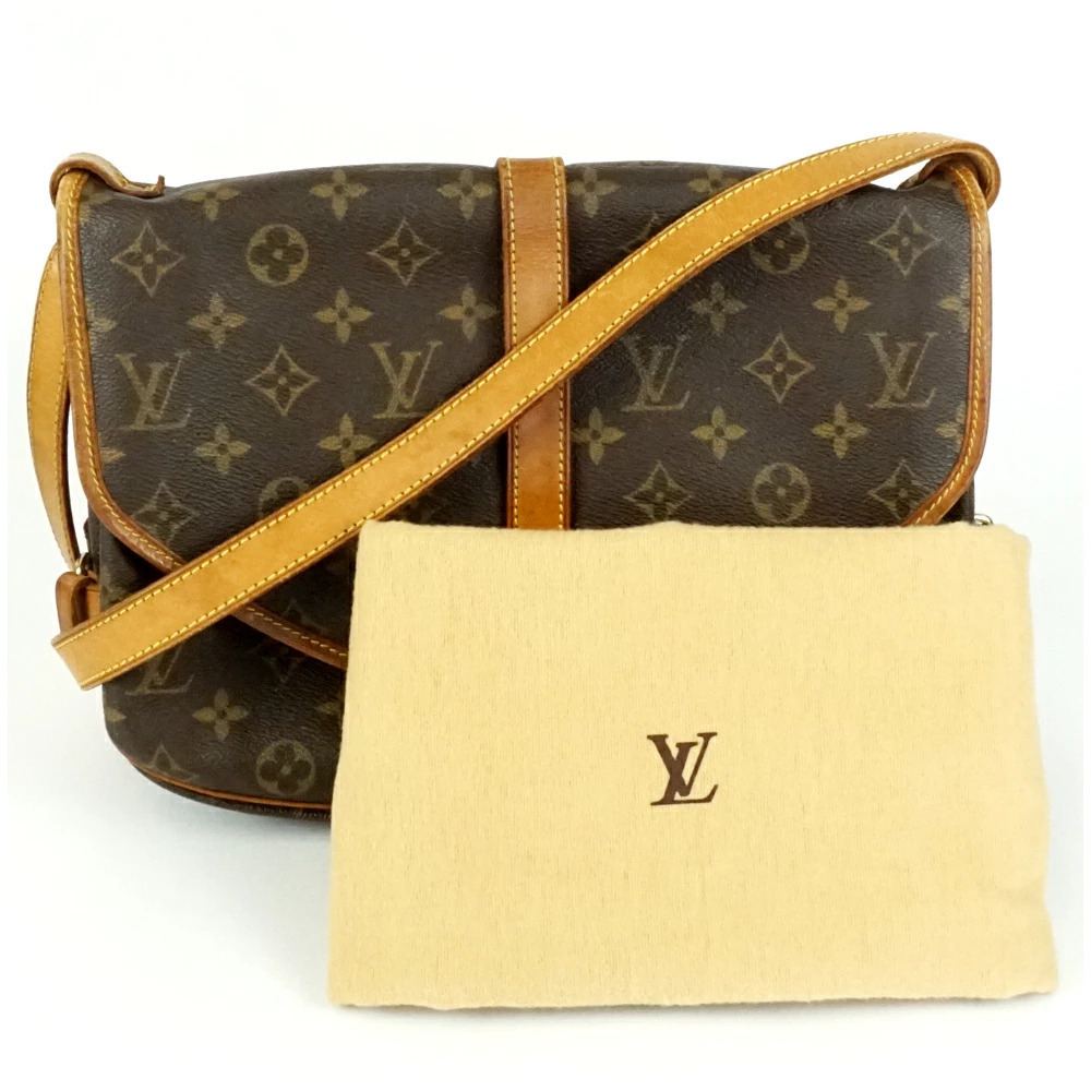LOUIS VUITTON Saumur Monogram Canvas Brown Shoulder Bag